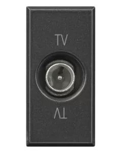 Bticino Axolute Dark directional pass-through TV socket hs4202p